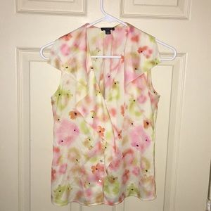 Ann Taylor Sleeveless Flower Blouse